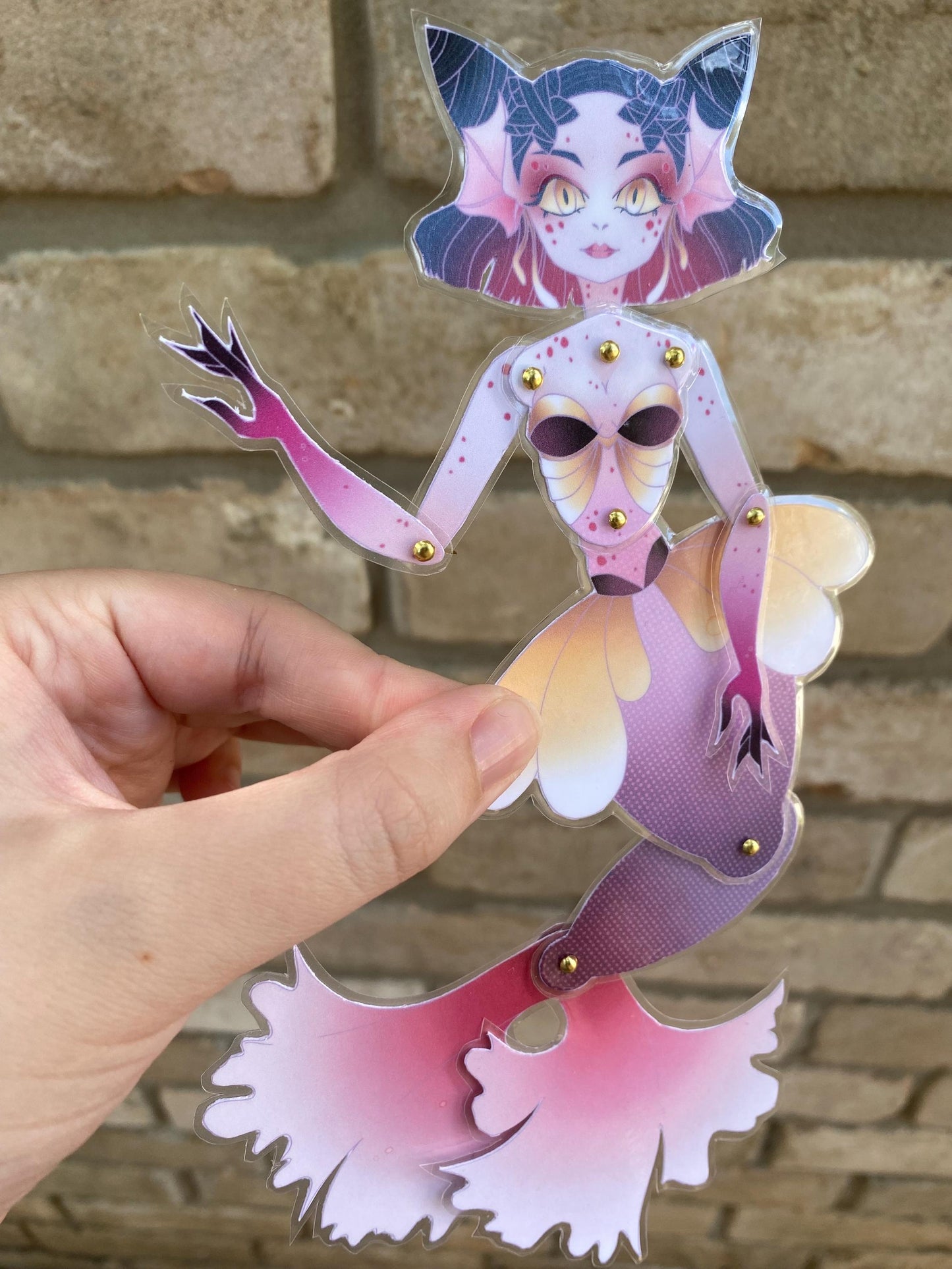 Precut Paper Doll - Raspberry Koi