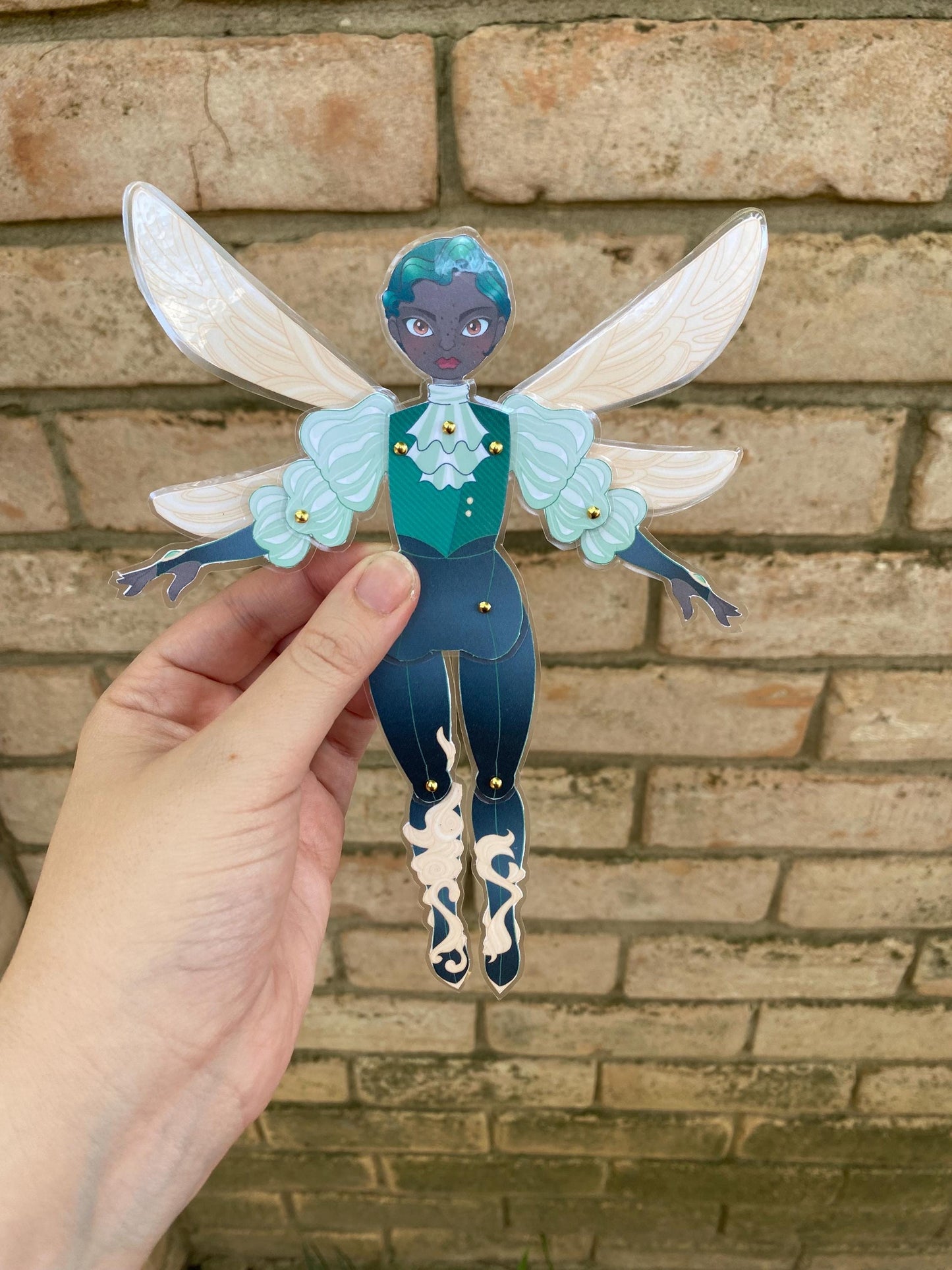 Precut Paper Doll - Emerald Dragonfly