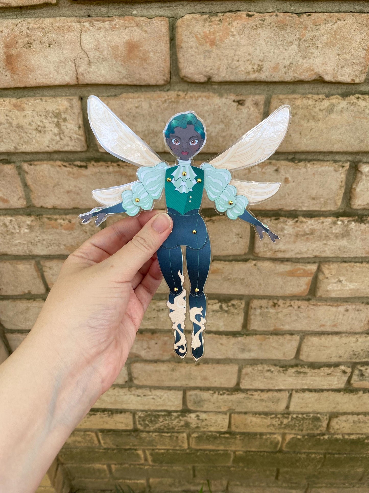 Precut Paper Doll - Emerald Dragonfly