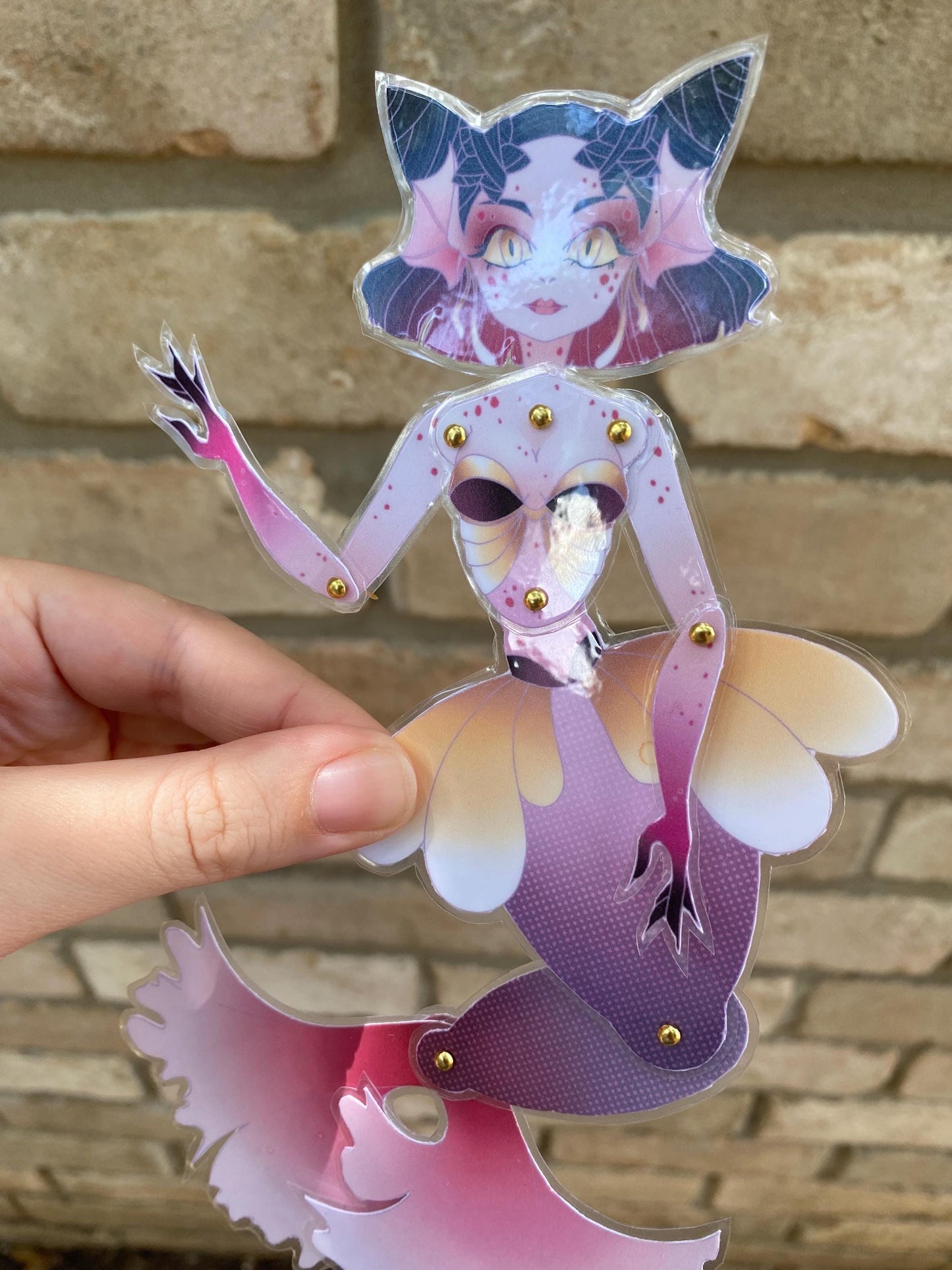 Precut Paper Doll - Raspberry Koi