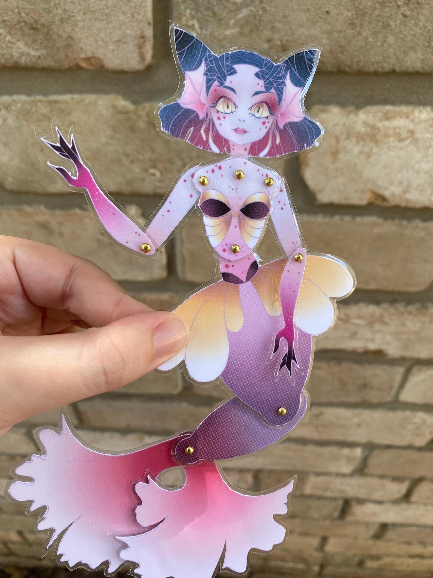 Precut Paper Doll - Raspberry Koi