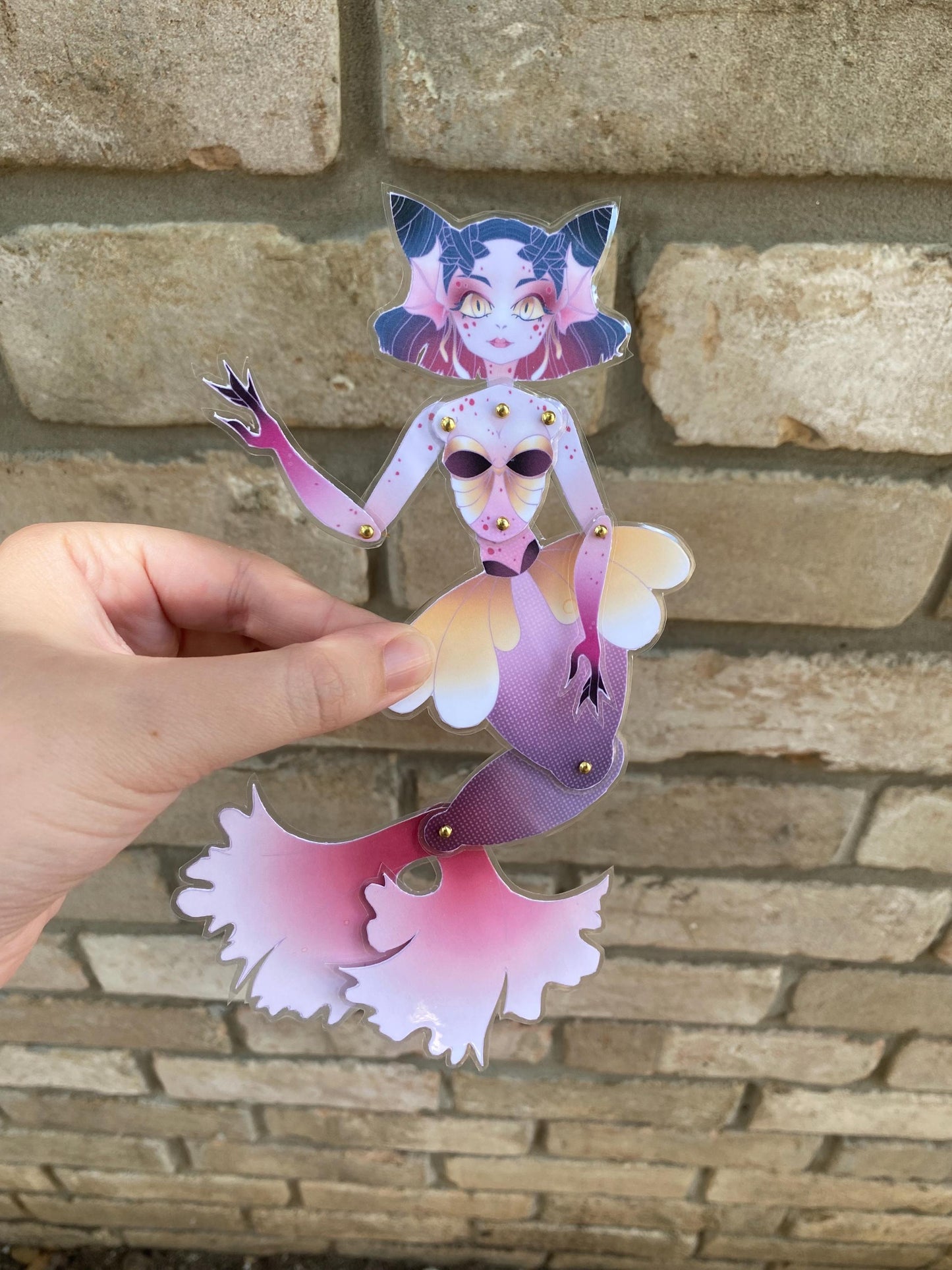 Precut Paper Doll - Raspberry Koi