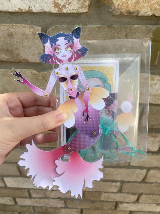 Precut Paper Doll - Raspberry Koi