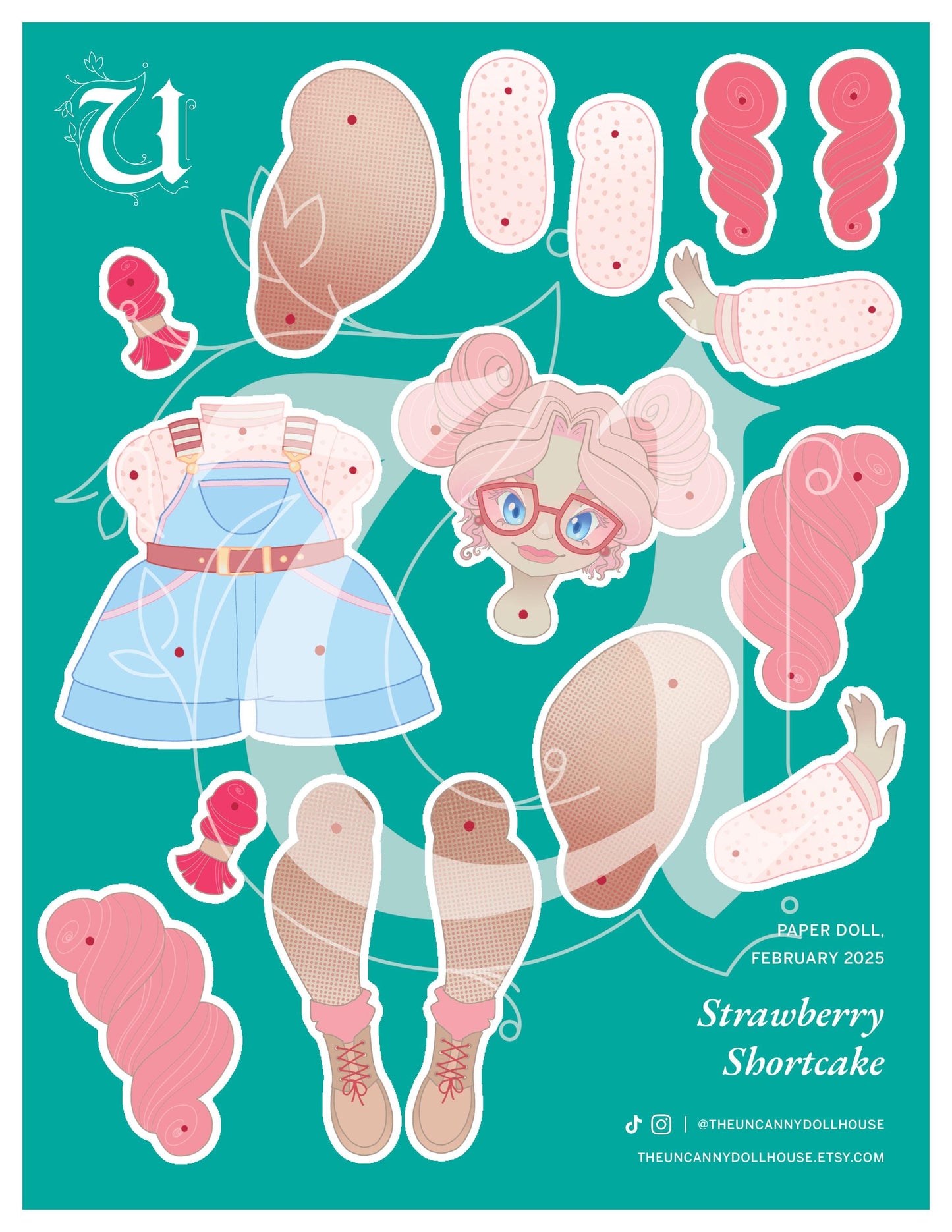 Precut Paper Doll - Strawberry Shortcake