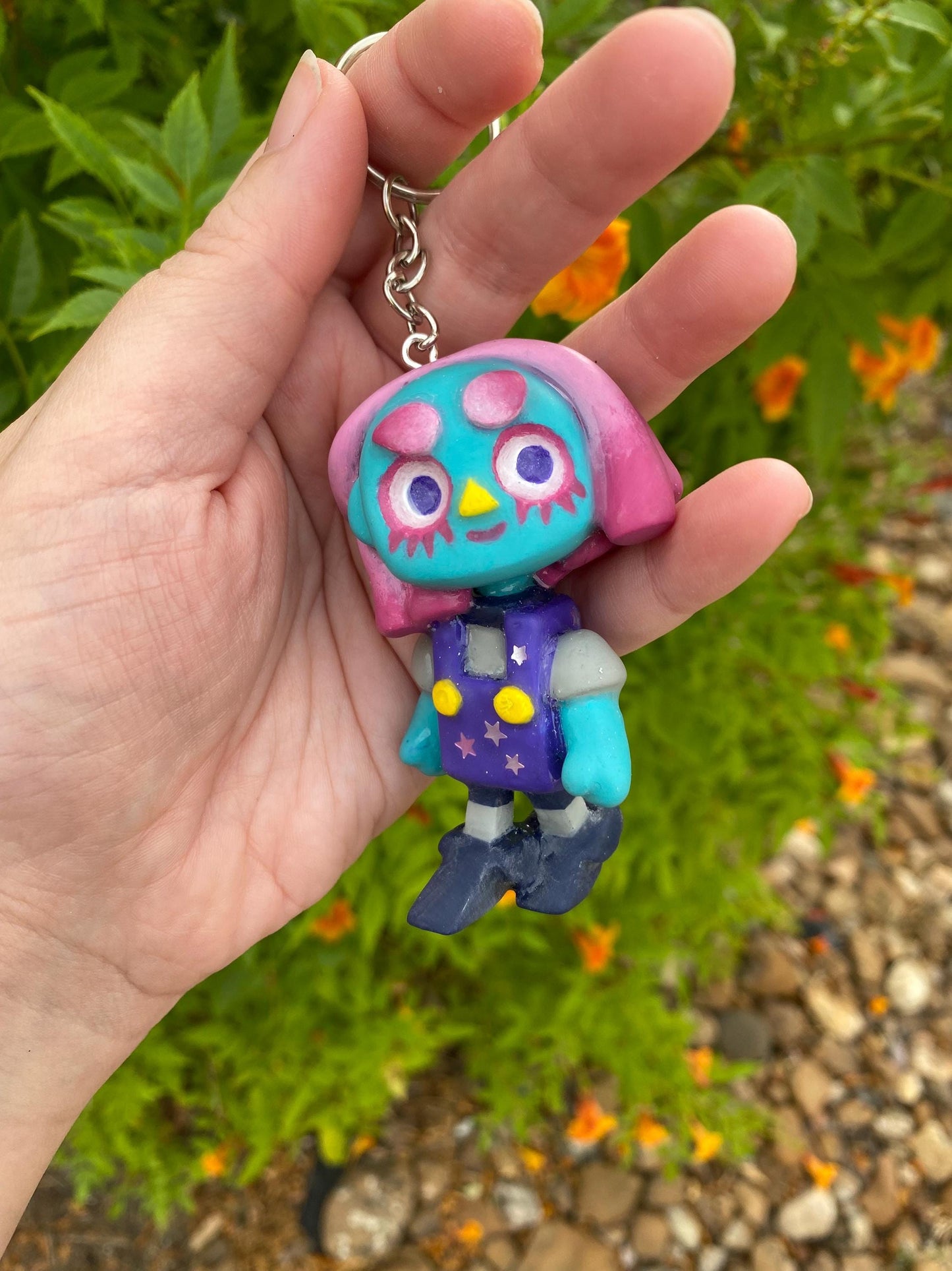 Custom Charlie Keychain: Hand-Painted Art Toy